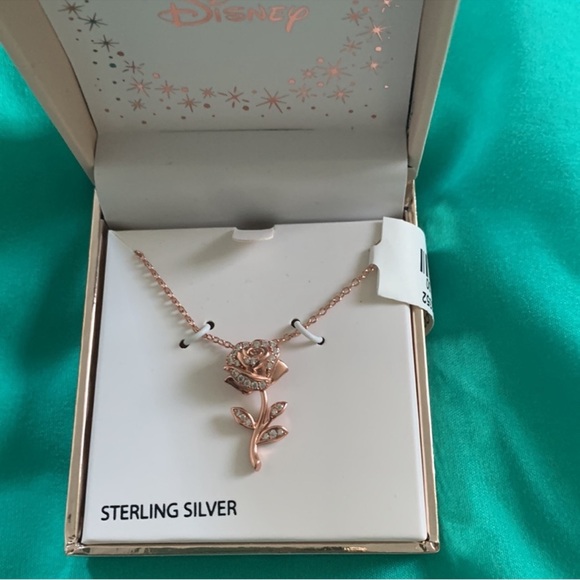 πΉDISNEY NECKLACE πΉ STERLING SILVER OVER ROSE GOLD FINISH - Picture 2 of 5